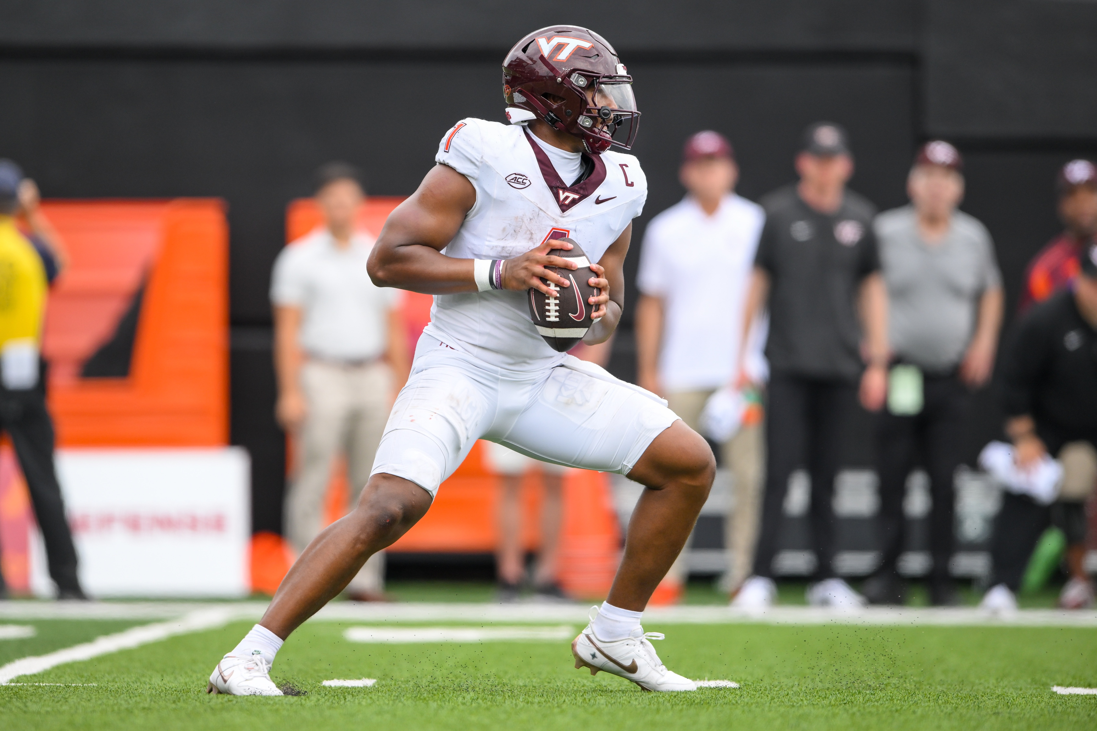 college football picks Kyron Drones Virginia Tech Hokies predictions best bet odds